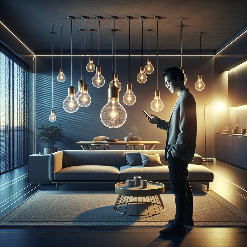 Best smart light bulbs in modern living room.