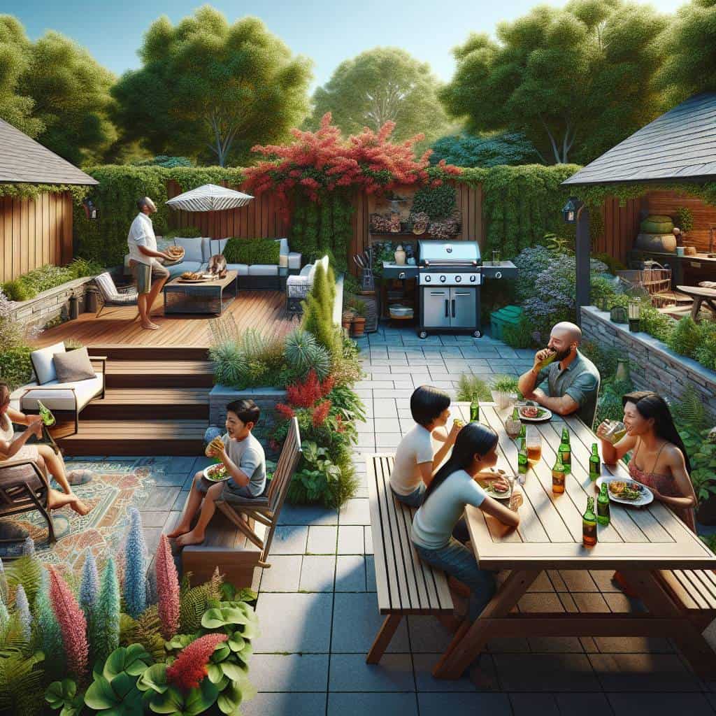 Building a deck vs patio comparison scene