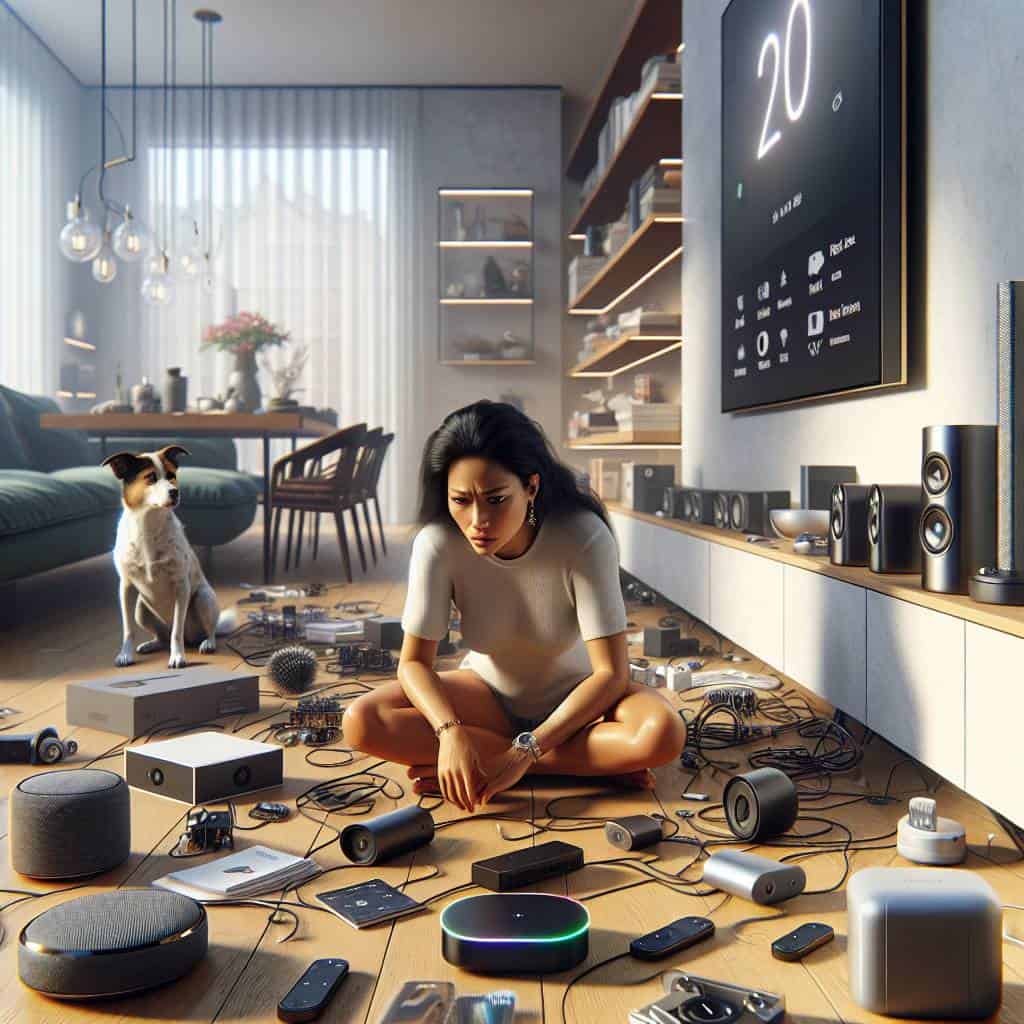 Choosing a smart home ecosystem setup scene.
