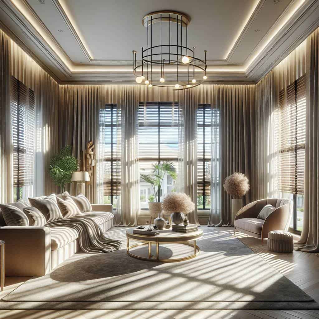 Choosing the right window treatments scene.