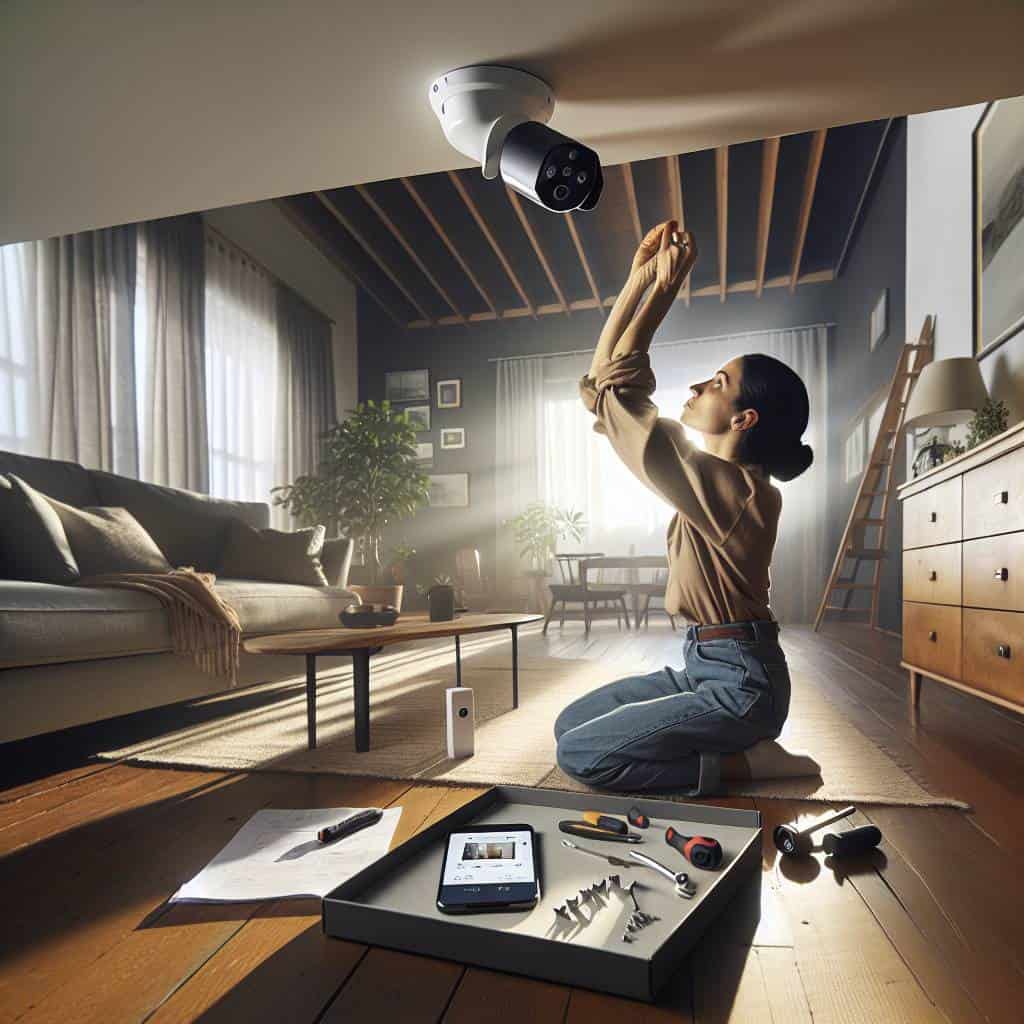 DIY home security systems installation in progress.