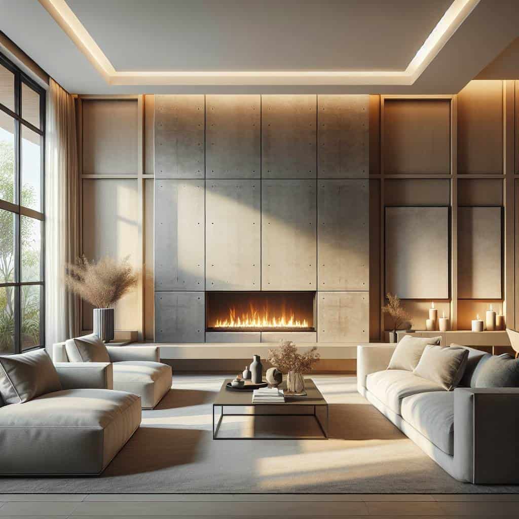 Modern fireplace remodel ideas in living room.