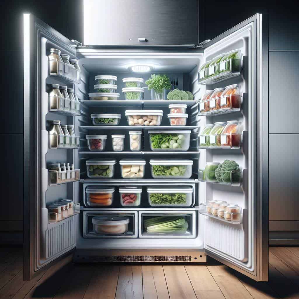 Organizing a freezer for efficiency showcase.