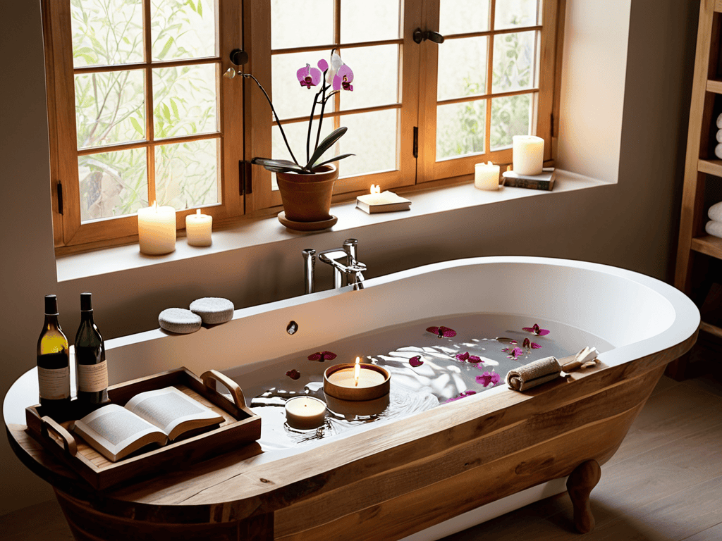 DIY Bathtub Tray Made From Wood