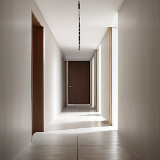 Liminal space hallway design, artistic transition corridor