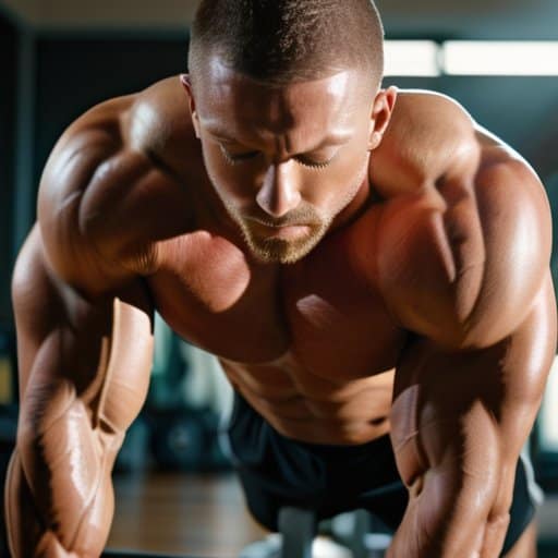 muscle hypertrophy illustration showing strength training